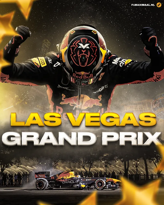 Affiche du Grand Prix de Formule 1 de Las Vegas, pilote et monoplace